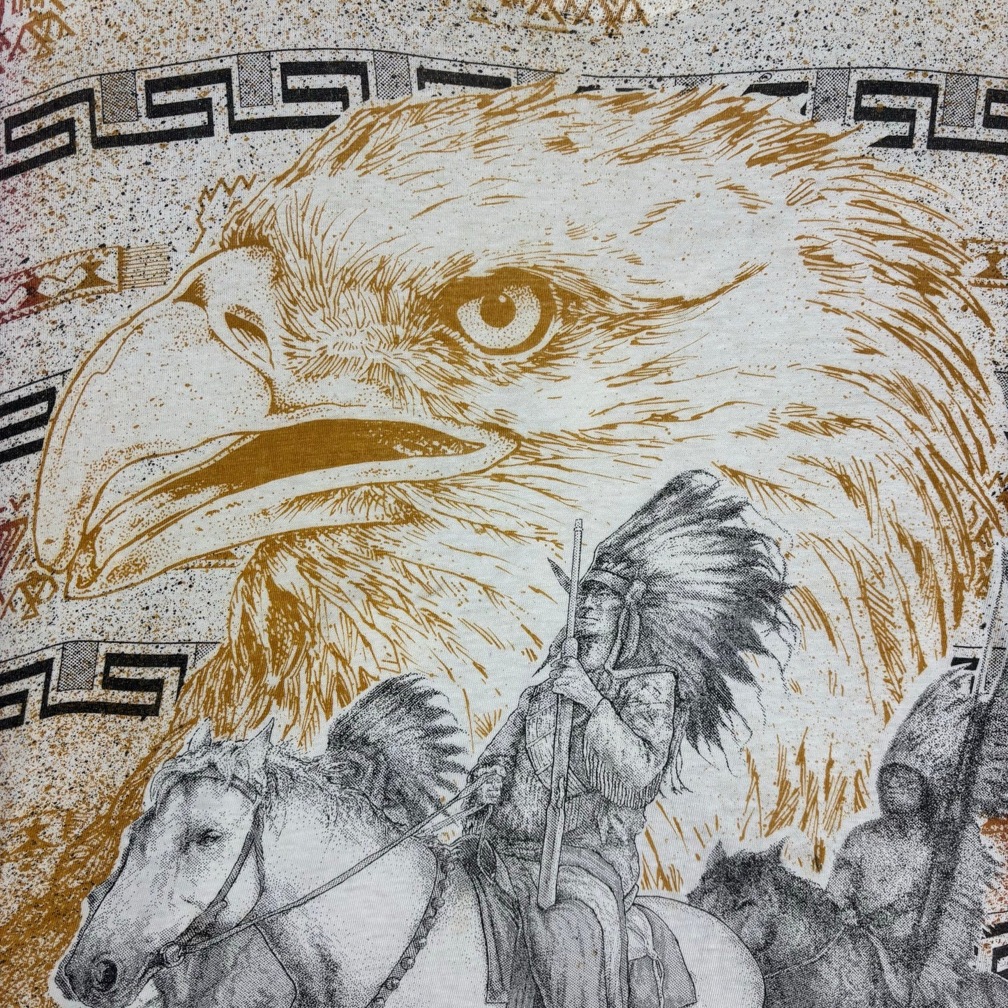Vintage Native American Western Eagle AOP XL Nature Tee
