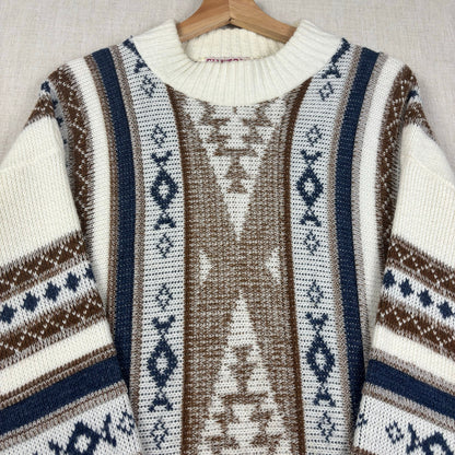 Vintage Abstract Aztec Geometric Clifton Place USA Made Med/Large Knit Sweater