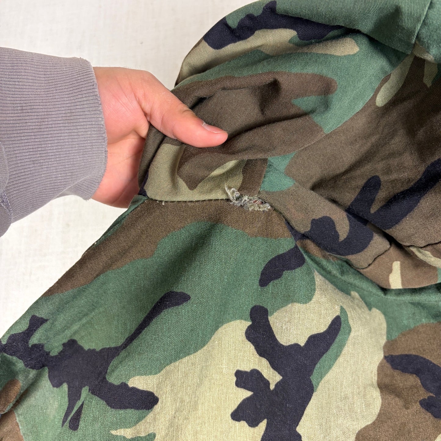 Vintage Military Pullover Parka Army Camo Medium Jacket