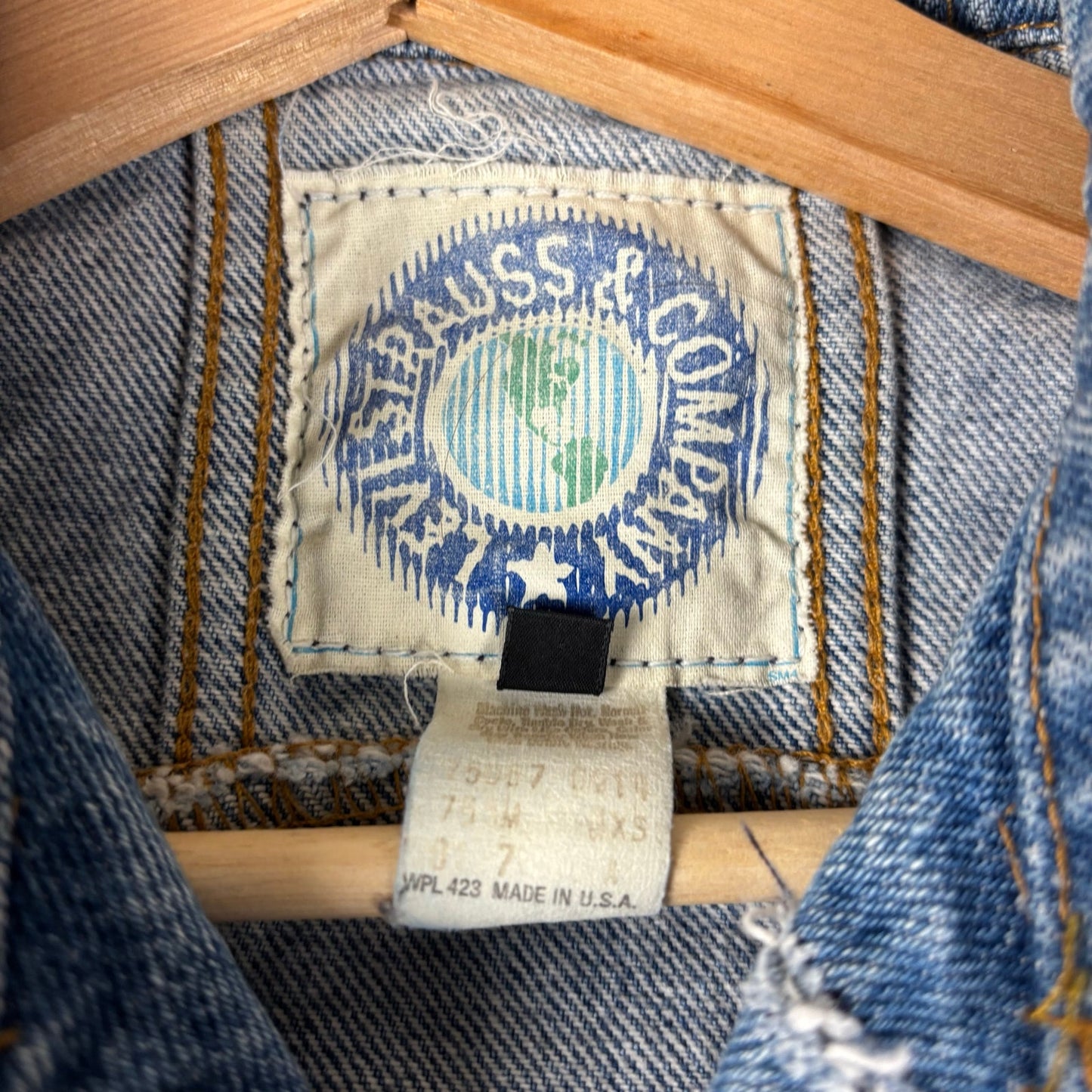 Vintage Levis White Tab Denim Trucker Jacket 90s XS