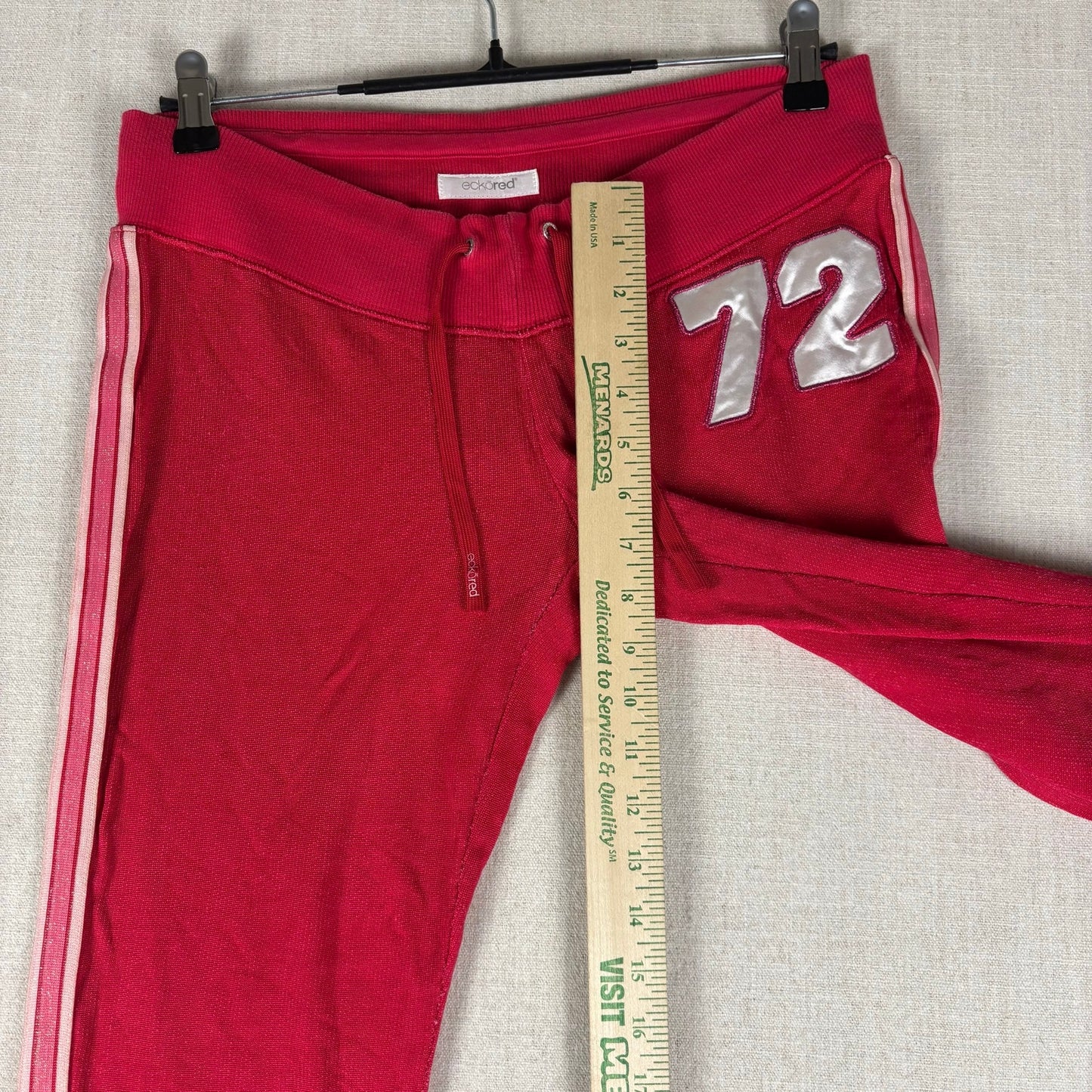 Y2K Velour Hot Pink Low Rise Track Suit 2Pc Set Ecko Red #72 Varsity Style M/L