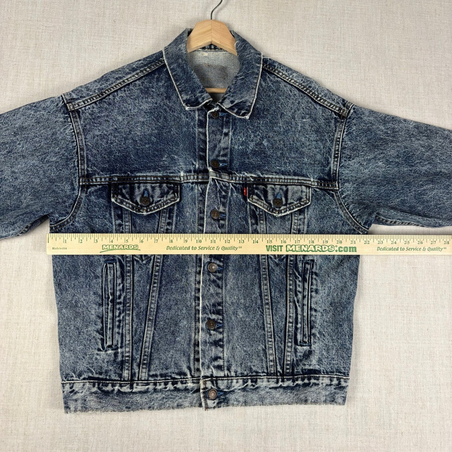 Vintage Levis 80s 70507 0227 USA Made Acid Wash Denim Medium Trucker Jacket