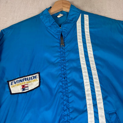 Vintage Evinrude Outboard Motors Louisville Racing Striped Windbreaker Large