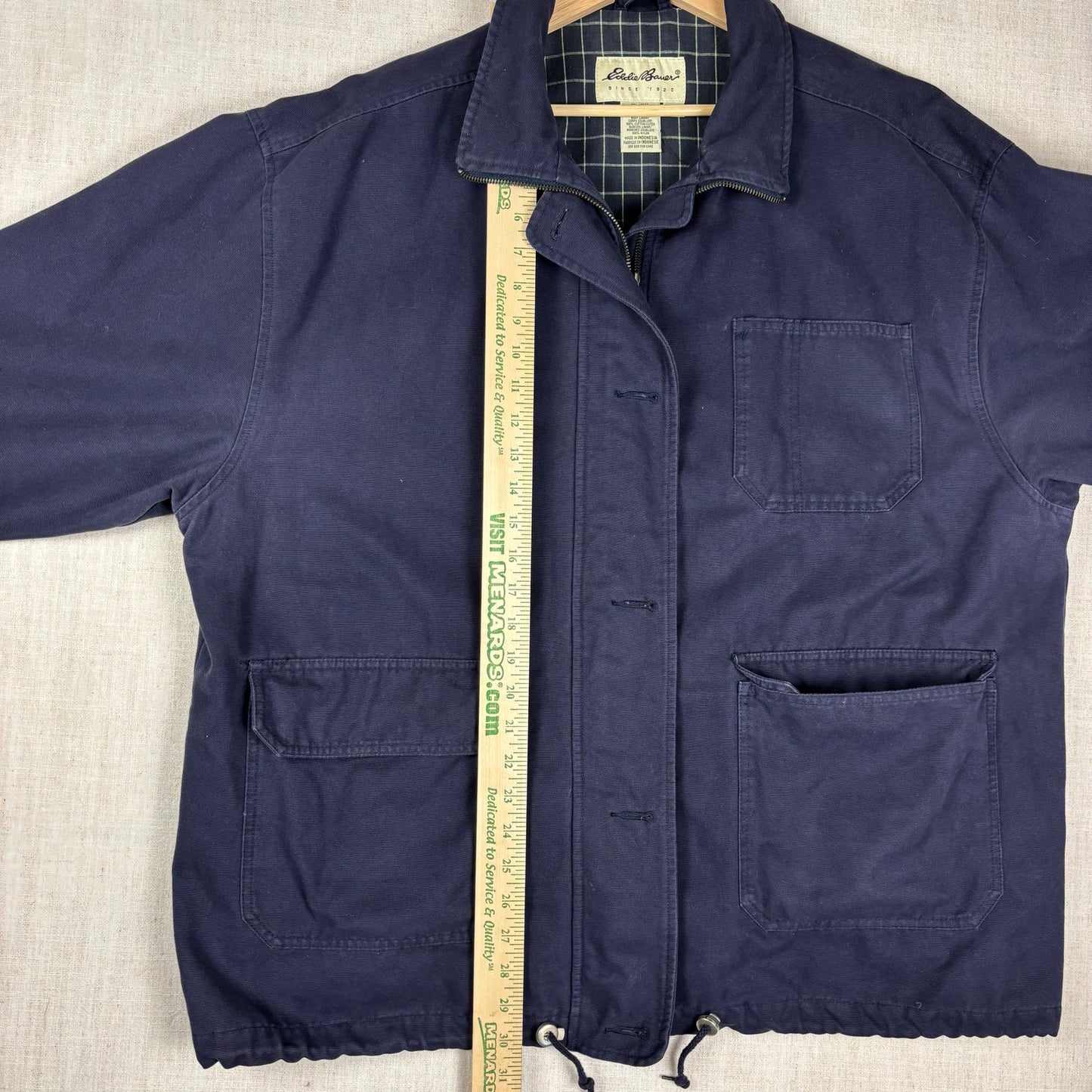 Vintage Eddie Bauer Chore Style Flannel Lined Womens XL Jacket