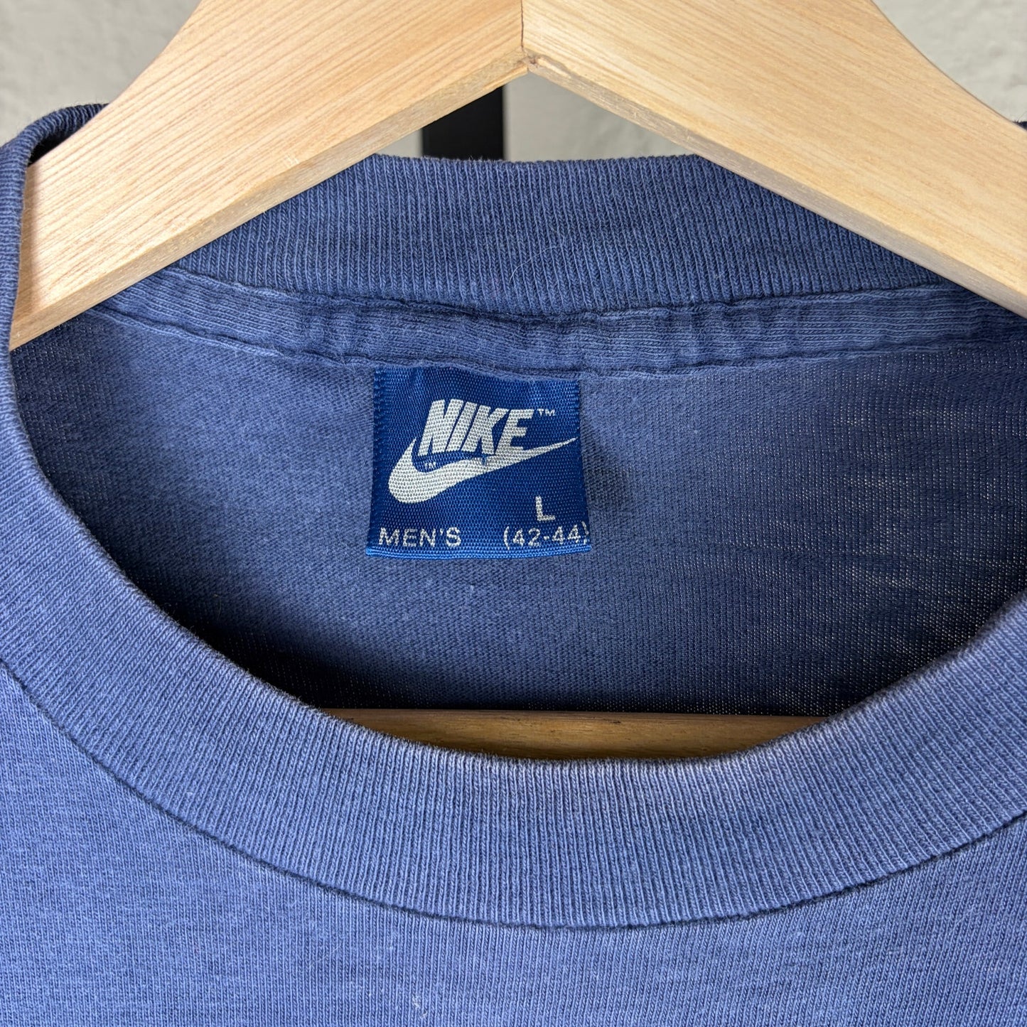 Vintage Nike 1980s Rare Blue Tag Striped Large Longsleeve Shirt