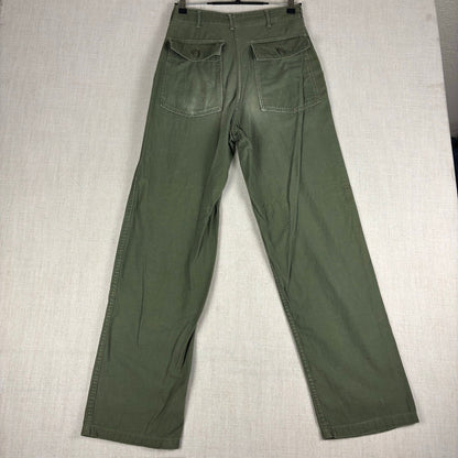 Vintage 1960s Military OG 107 Sateen Baker Cotton Pants Trousers 30x33