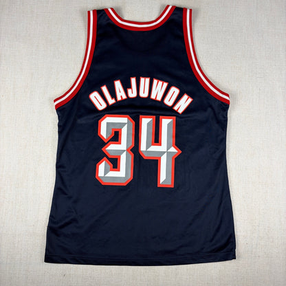 Vintage Champion Hakeem Olajuwon Houston Rockets Sz 44 NBA Jersey