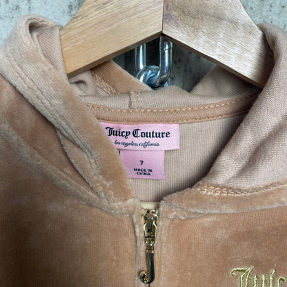 Youth Juicy Couture Velour Bedazzled Y2K 7Y Spellout Track Jacket