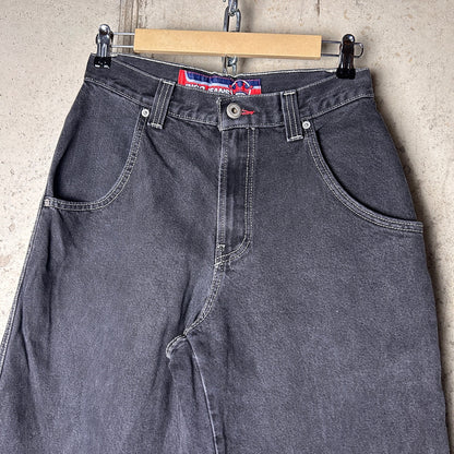 JNCO Jeans Y2K RARE Tribal Skeletal Dragon Embroidered 29" x 30" Skate Denim