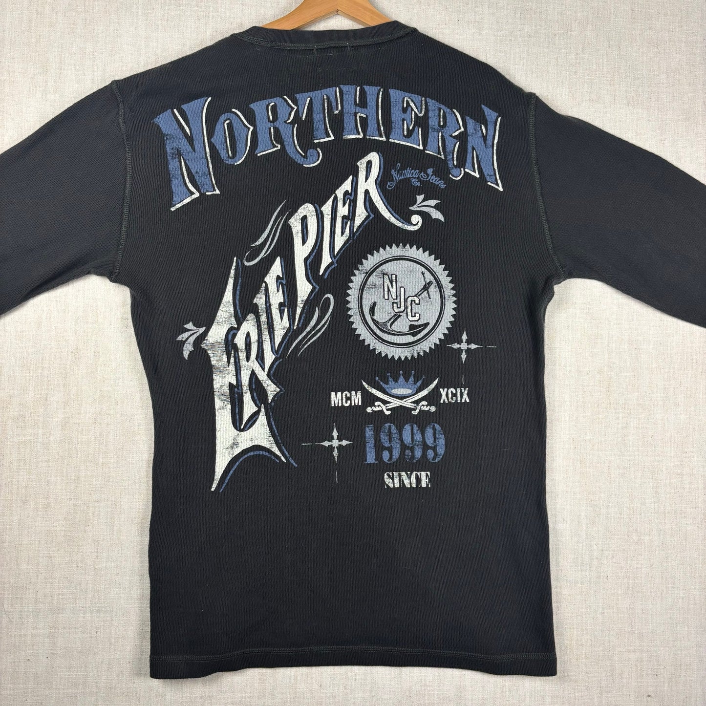 Nautica Jeans Northern Erie Pier Y2K Thermal 100% Cotton XXL Shirt