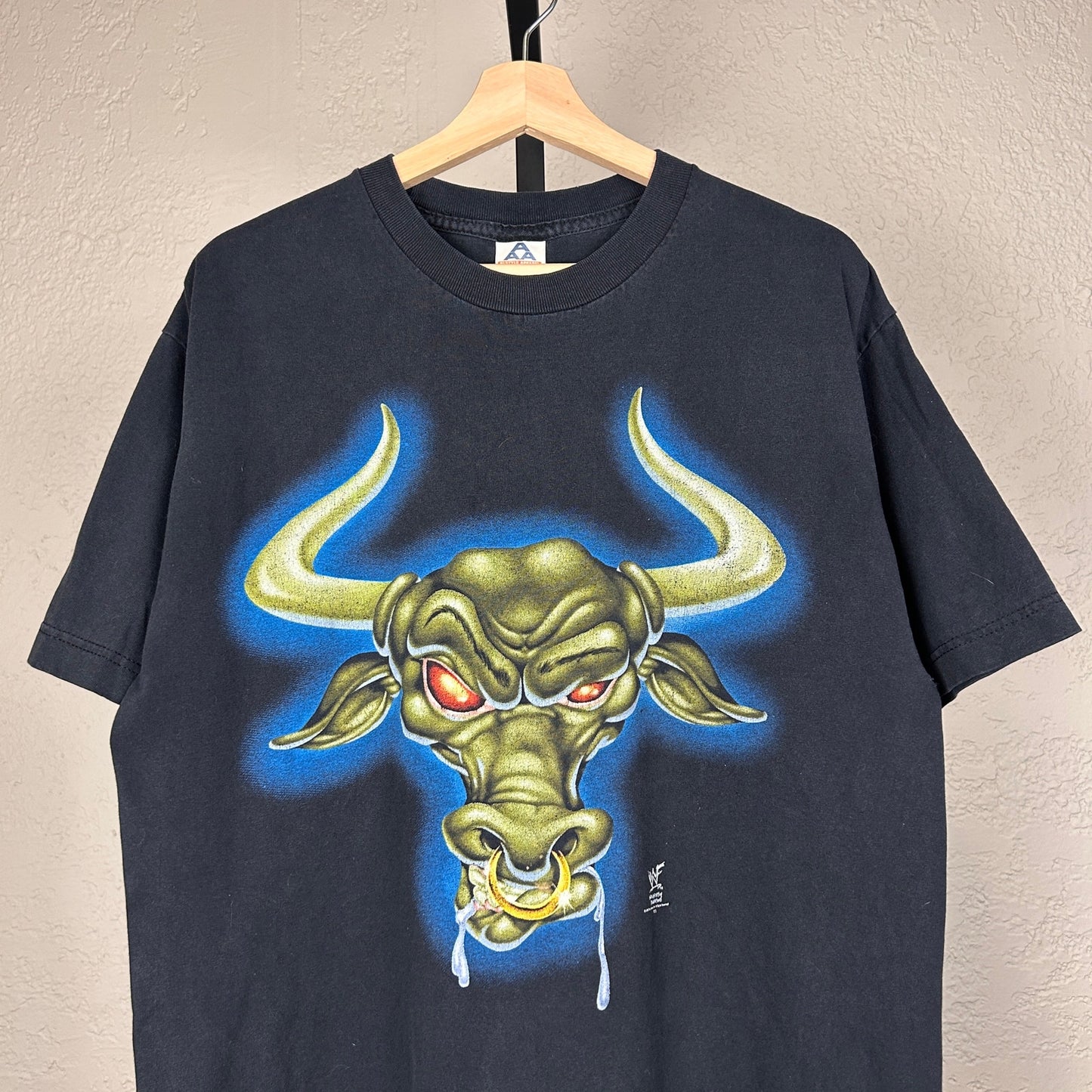 WWE The Rock Layin The Smack Down Brahma Bull RARE Large Vintage Tee