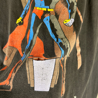 Superman DC Comics 1995 Distressed Graphitti Large T Shirt