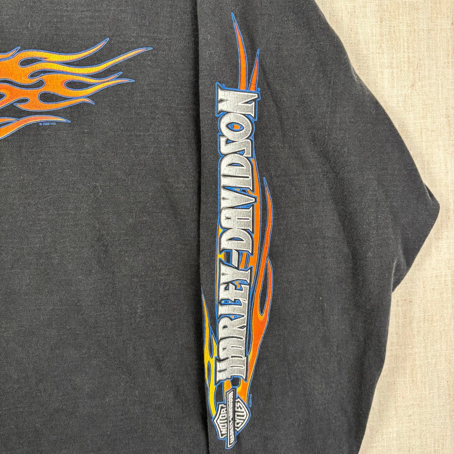 Harley Davidson Long Sleeve Print 2008 Black Tee