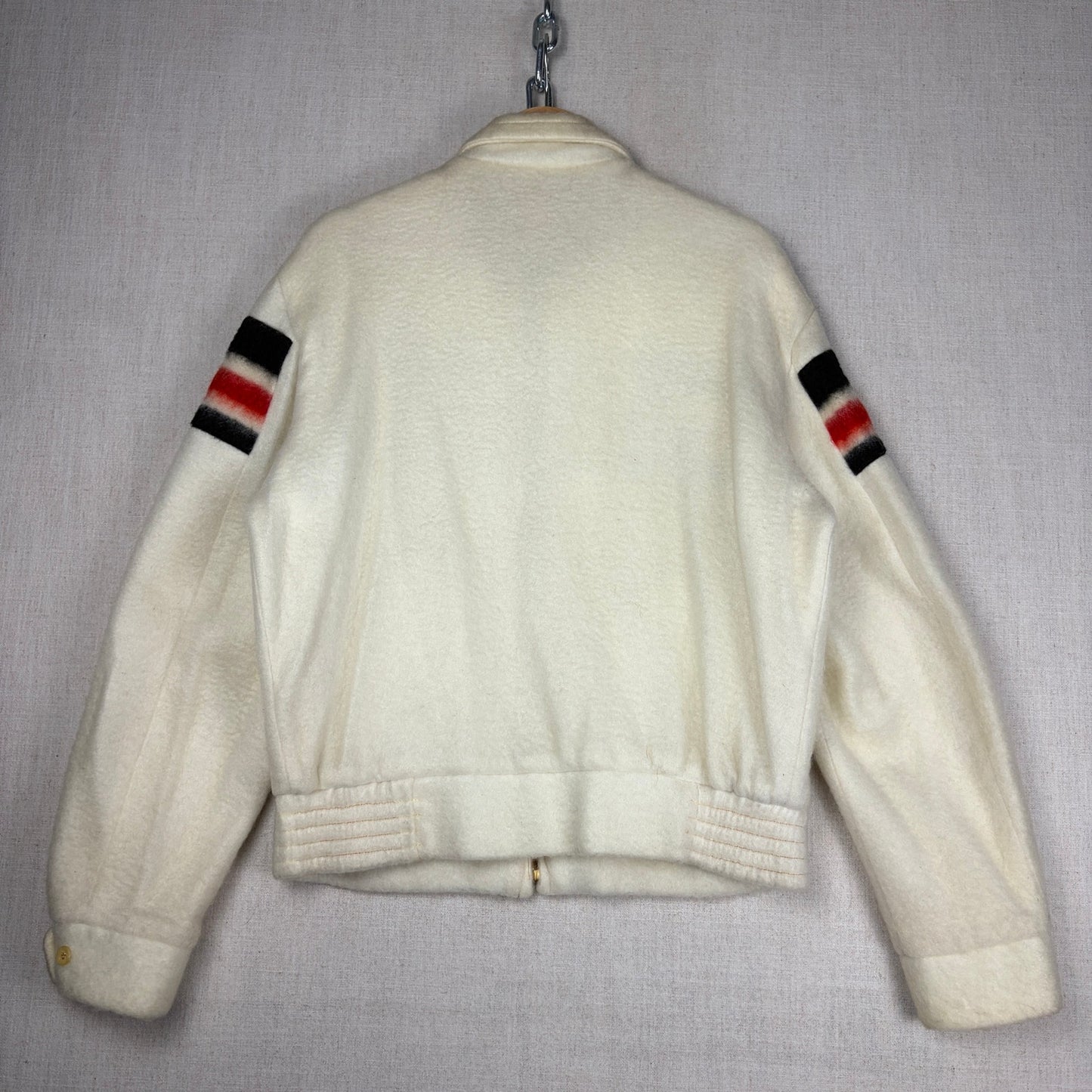 1950s Ricky Campus Nylon Jacket Fuzzy Striped True Vintage Sz 40