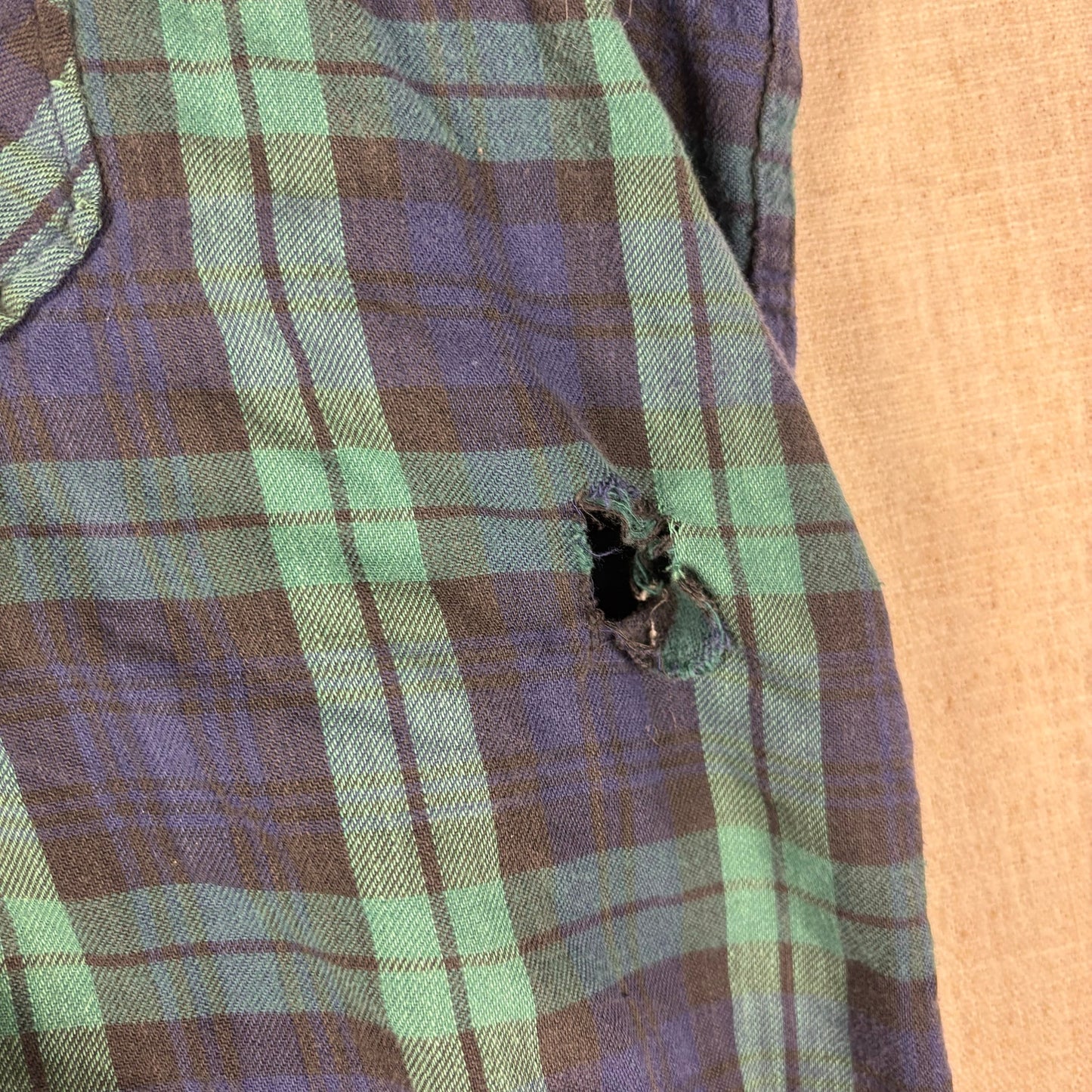 Vintage LL Bean Green Plaid Thinsulate Quilted Distressed Flannel XXL Jacket