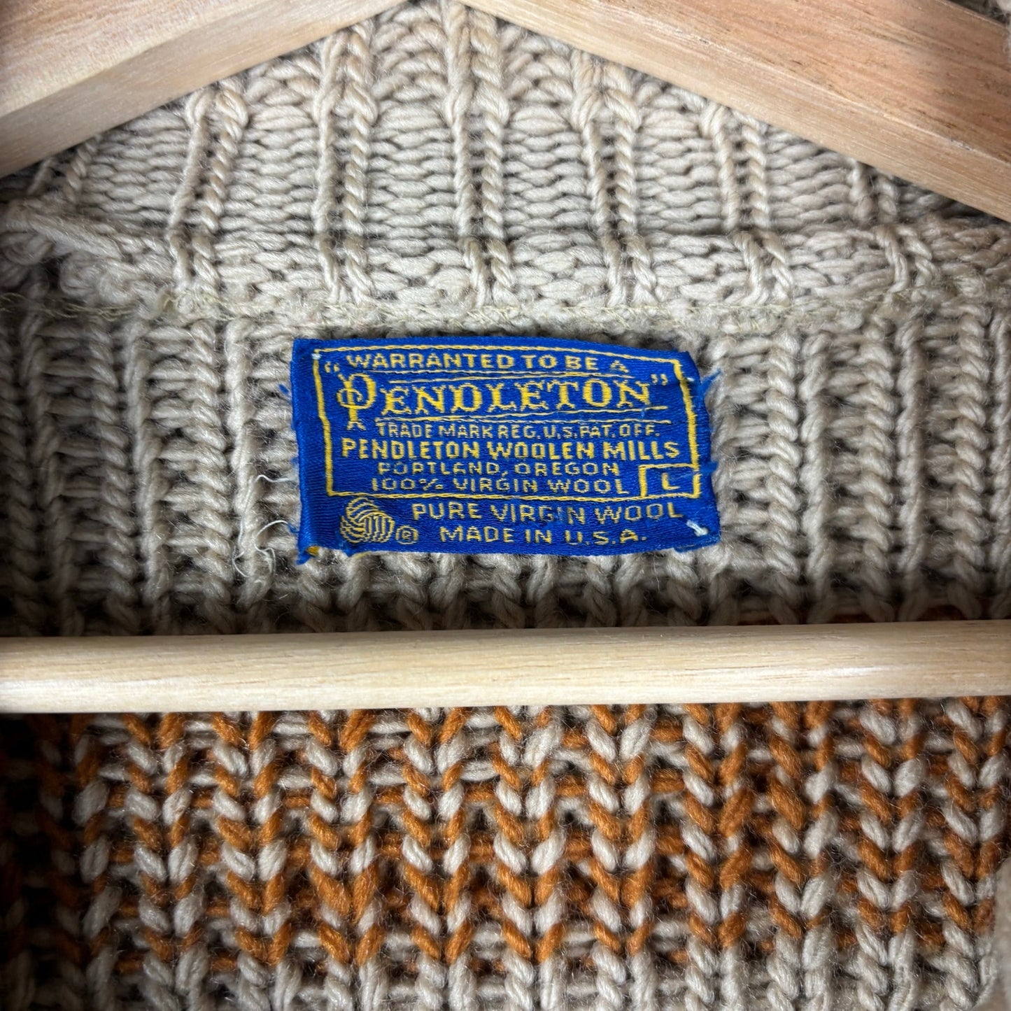 Vintage Pendleton Big Lebowski Westerly 1970s Original Cardigan Sweater Large