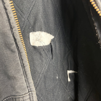 L 00s Carhartt Perfectly Faded Charcoal Hooded Jacket