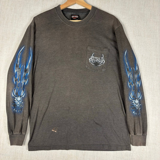 Vintage Harley Davidson Tribal Flame Longsleeve Medium Biker Shirt