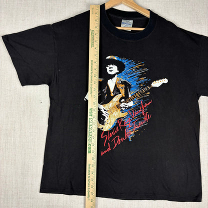 Vintage Stevie Ray Vaughn Double Trouble 1990 In Step Tour XL Band Tee