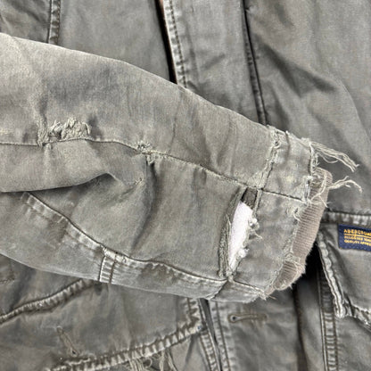 Abercrombie and Fitch Distressed Sherpa Lined Army Parka Small Hooded Jacket