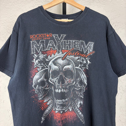 Rockstar Energy 2012 Mayhem Festival Slipknot Slayer Grunge Metal Large Band Tee
