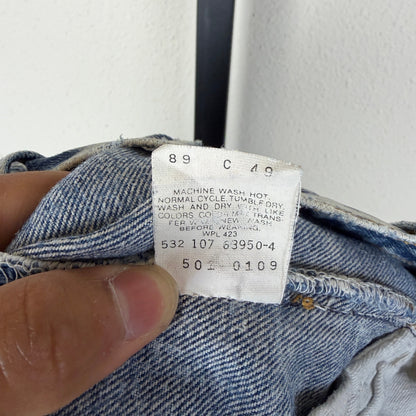 Vintage Levis 501 XX 80s Acid Wash Button Fly 29x30.5 USA Made Jeans