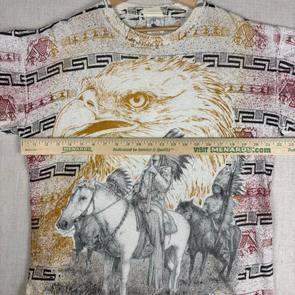 Vintage Native American Western Eagle AOP XL Nature Tee