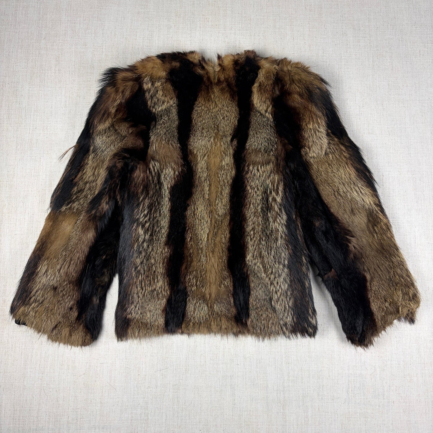 Vintage Raccoon Real Fur Beautiful Handmade Small Jacket