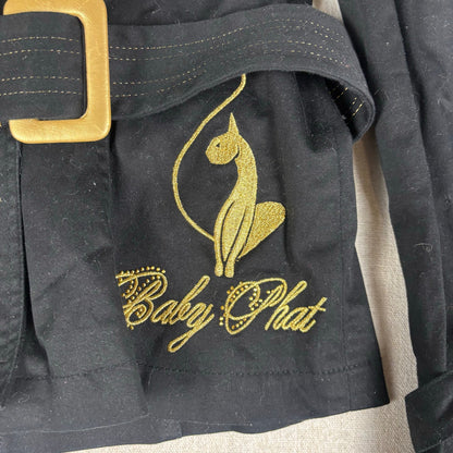 Y2K Baby Phat Office Siren Belted Blazer Large Big Cat Logo