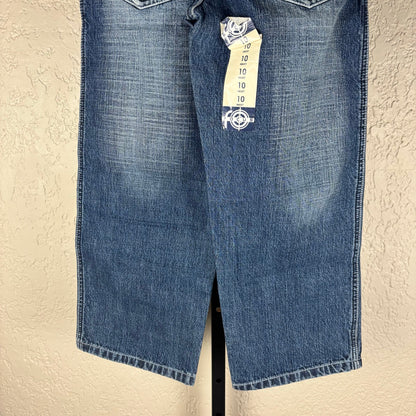 NWT Focus Jeans Y2K Sz 10 Embroidered Wide Leg Skater Jeans