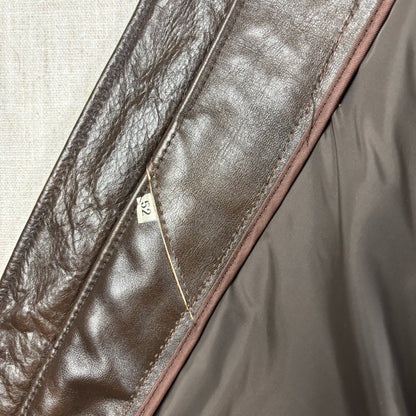 Vintage 1970s Brown Leather Biker Motorcycle Talon Zipper Sz 52 Jacket