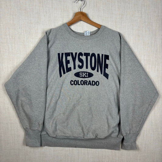 Champion Reverse Weave 90s Grey Keystone Ski Colorado XL