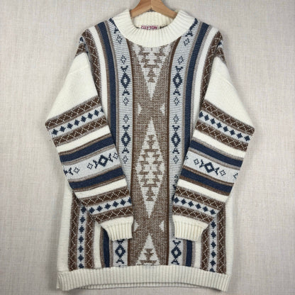 Vintage Abstract Aztec Geometric Clifton Place USA Made Med/Large Knit Sweater