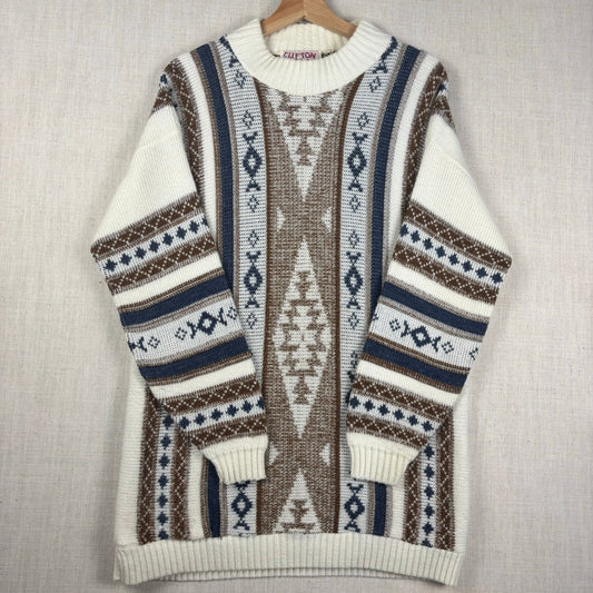 Vintage Abstract Aztec Geometric Clifton Place USA Made Med/Large Knit Sweater