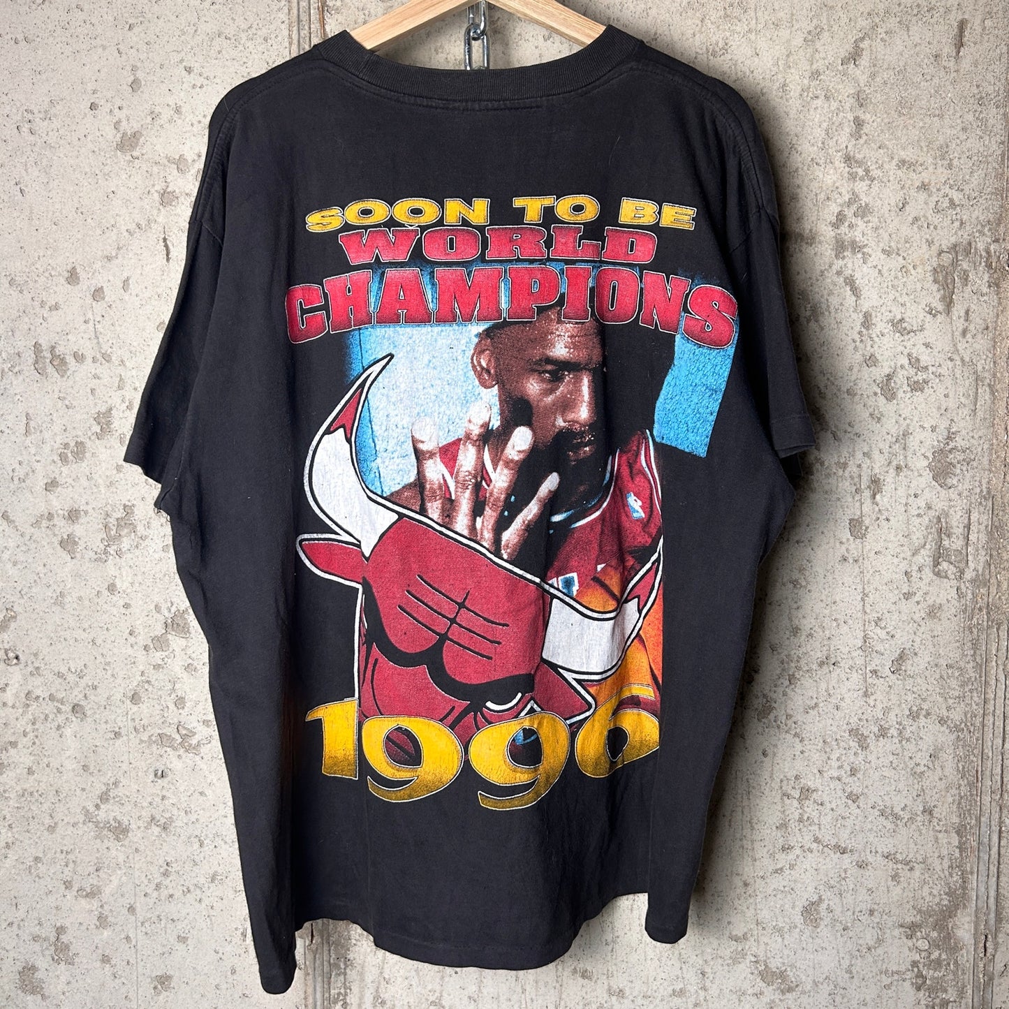 Chicago Bulls Rap Tee 1996 Michael Jordan Big Three World Championship XXL Shirt