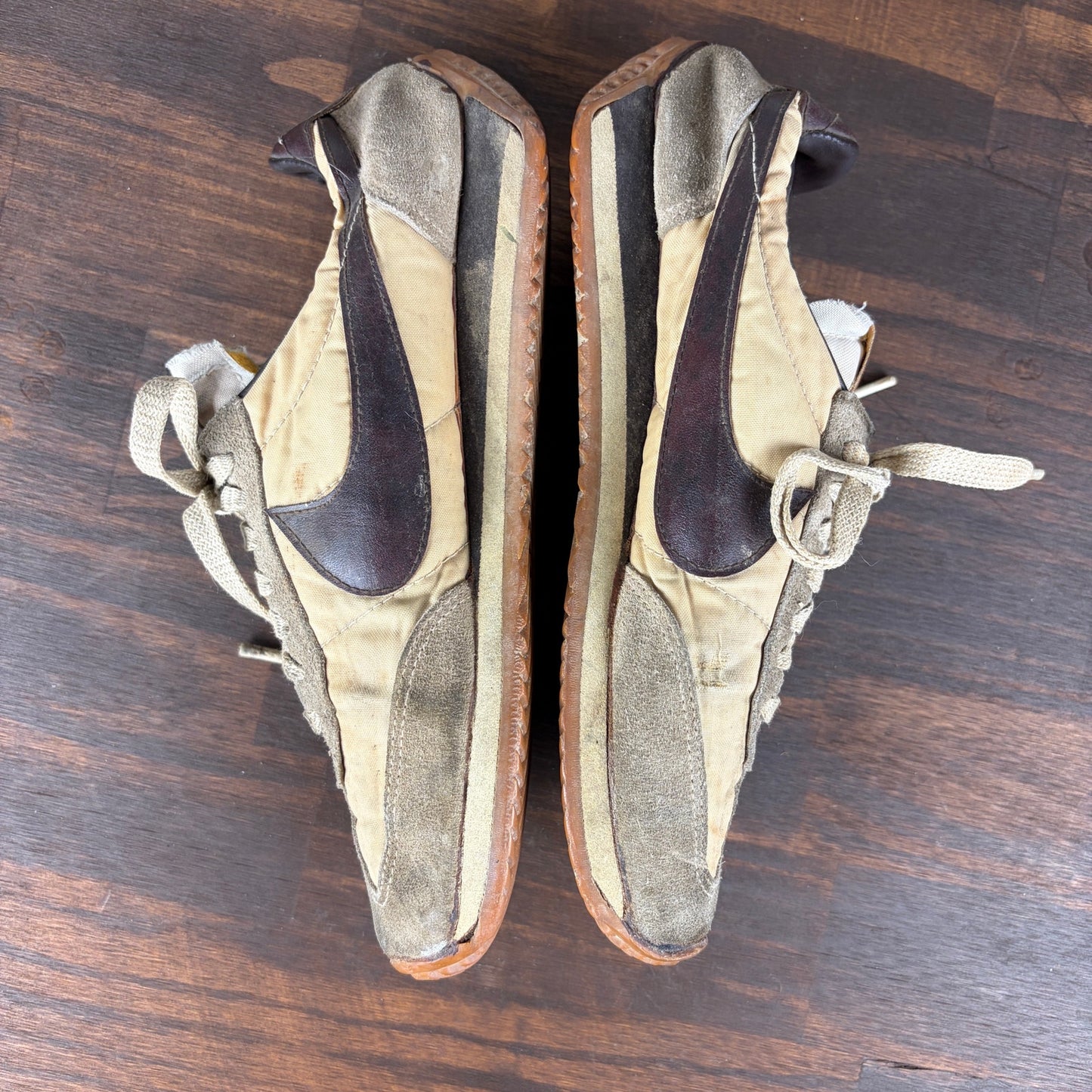 1980s Nike Oceania Trainers Made in Korea Dark Brown Mens 8.5