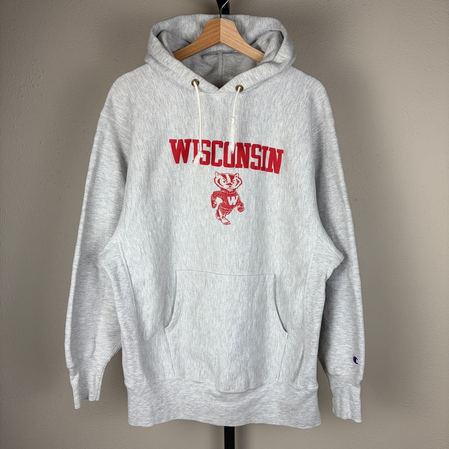 Vintage Champion Reverse Weave 90s Hoodie Wisconsin Badgers XL