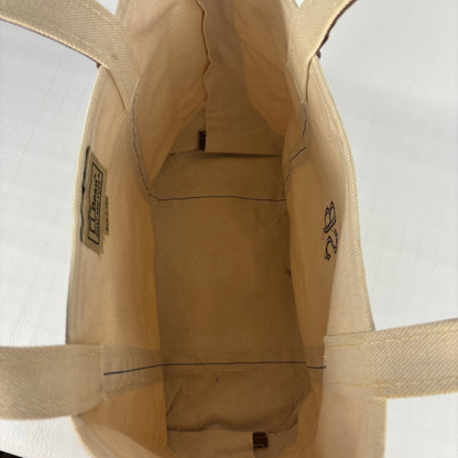 LL Bean Boat and Tote Bag Canvas Brown White Vintage 90s