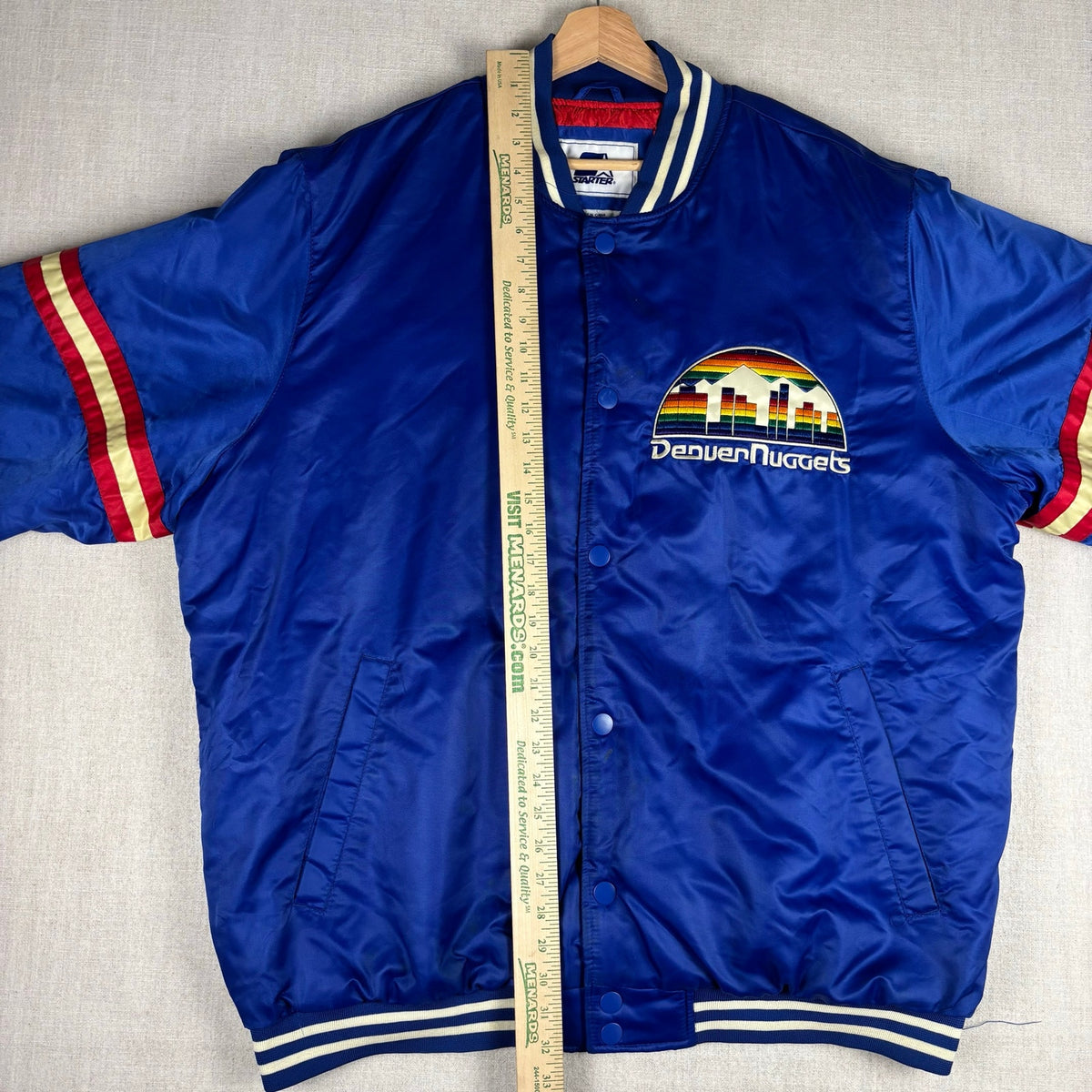Vintage Denver Nuggets Starter Satin Embroidered NBA Bomber Jacket XXL