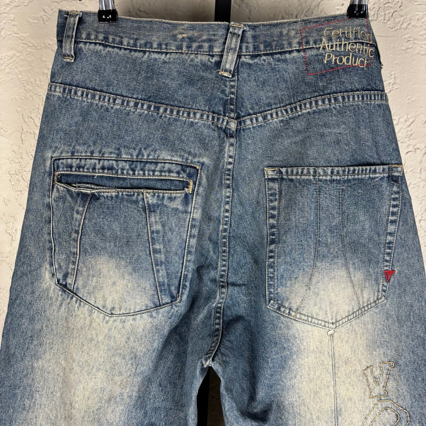 Vokal Classics Y2K Embroidered Baggy Sz 36 Skater Distressed Jeans