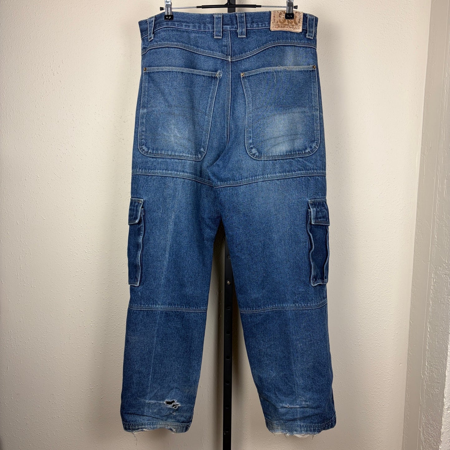 Vintage JNCO Style Loco Street Whiskered Baggy Skater Sz 38 Y2K Jeans