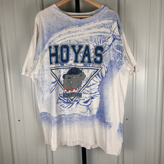 Georgetown Hoyas Vintage AOP NCAA Basketball Graphic XXL Shirt