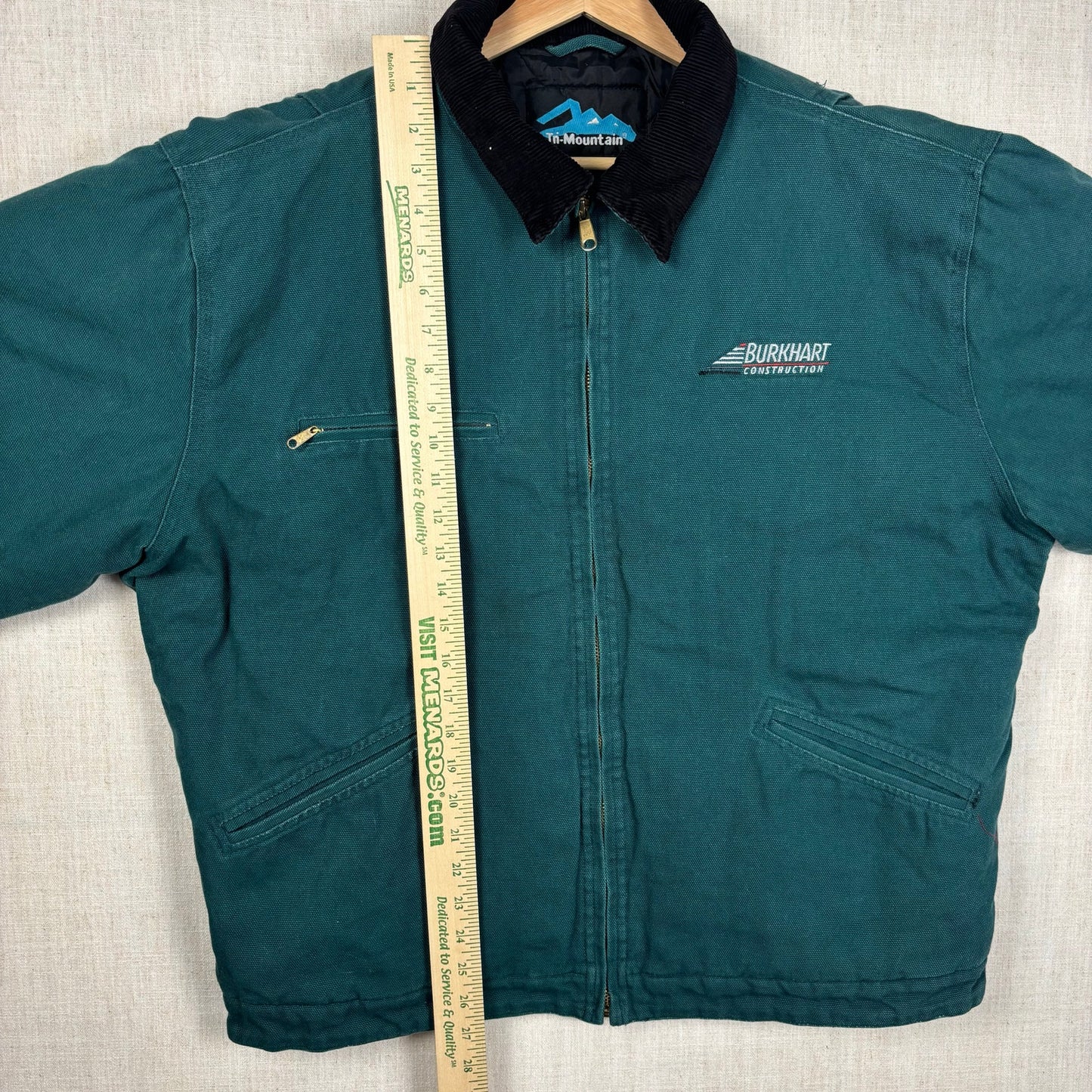 Vintage Detroit Style Tri Mountain Dark Teal Quilted Large Work Jacket