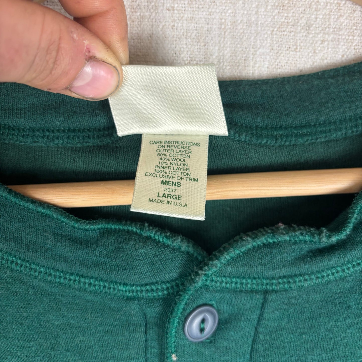 Vintage LL Bean River Drivers Double Layer Sun Faded Henley Shirt