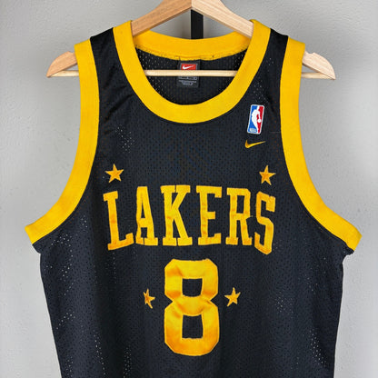 Vintage Nike Kobe Bryant Lakers #8 NBA Jersey Large Length +2 Swingman BLK/GLD