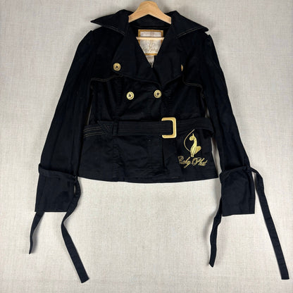 Y2K Baby Phat Office Siren Belted Blazer Large Big Cat Logo
