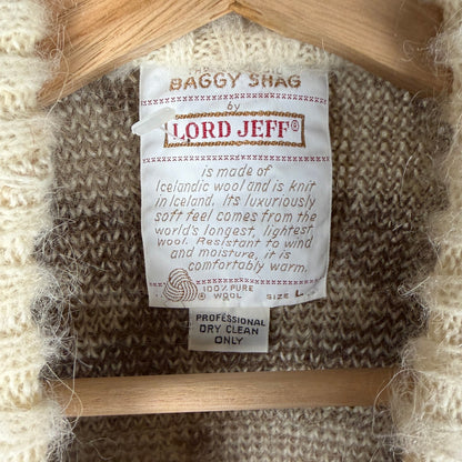 Vintage 1960s Baggy Shag Lord Jeff Icelandic Wool Fair Isle Mohair Large Sweater