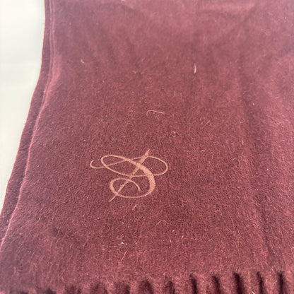 Canali Scarf Made in Italy Burgundy Wool Angora 68" x 11"