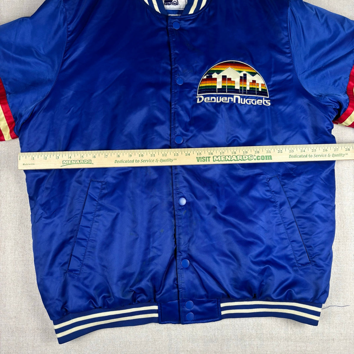 Vintage Denver Nuggets Starter Satin Embroidered NBA Bomber Jacket XXL