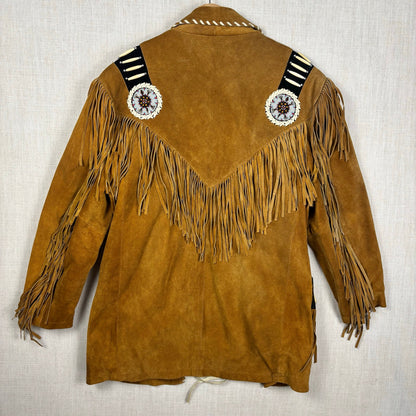 Tansmith 3B West Suede Leather Fringe Native American Style Beaded Small Jacket